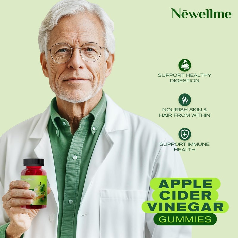 NEWELLME ACV Gummies  Apple Cider Vinegar with The Mother  Vitamin B12  Zero Sugar Vegan GelatinFree NonGMO GlutenFree  Daily Digestive  Energy Support60count - Image 5