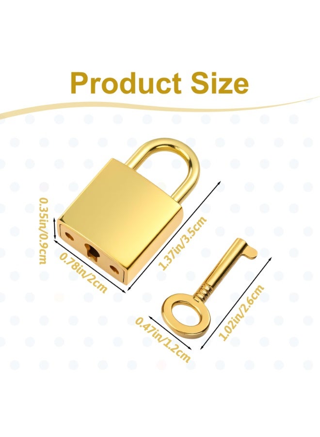 PAWSONIFY 2pcs Vintage Old Antique Style Mini Archaize Padlocks Key Lock with Key for Jewelry Box Storage Box Diary Book(Gold) - Image 2