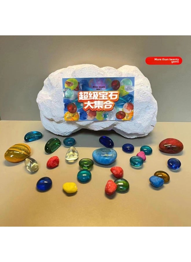 null - Archaeological Excavation Toy Kolomi Blind Box Girl Digs Gem Treasure Children Three-li Gull-Color:Ultraman Fossil A (2 Ultraman + 2 Monsters + 10 Gems) Comes With A Set Of Metal Tools - Image 1