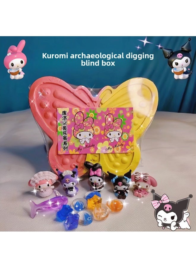 null - Archaeological Excavation Toy Kolomi Blind Box Girl Digs Gem Treasure Children Three-li Gull-Color:Ultraman Fossil A (2 Ultraman + 2 Monsters + 10 Gems) Comes With A Set Of Metal Tools - Image 1
