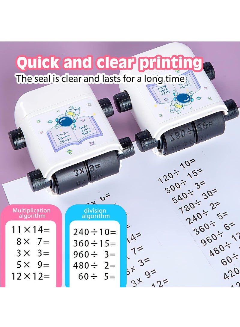 SYOSI Addition Subtraction 2 in 1 Math Roller Stamps, 3Pcs Reusable Roller Digital Teaching Stamp for Kids, Math Practice Stamps Within 100 Teaching Stamp for Home Preschool Kindergarten Classroom Supplies - Image 3