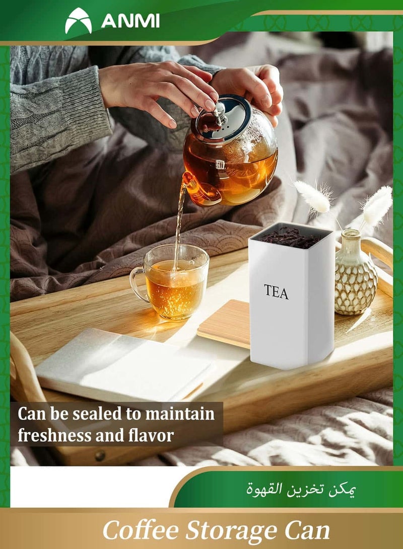 أنمي 3 قطع قهوة  تخزين القهوة, حاويات المطبخ والتخزين مع غطاء الخيزران ، القهوة السكر علبة الشاي الجرار - Image 4