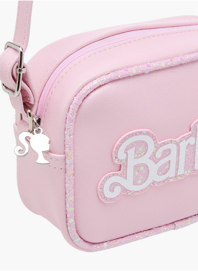 Barbie Girls Print Crossbody Bag with Zip Closure and Adjustable Strap  - Image 4