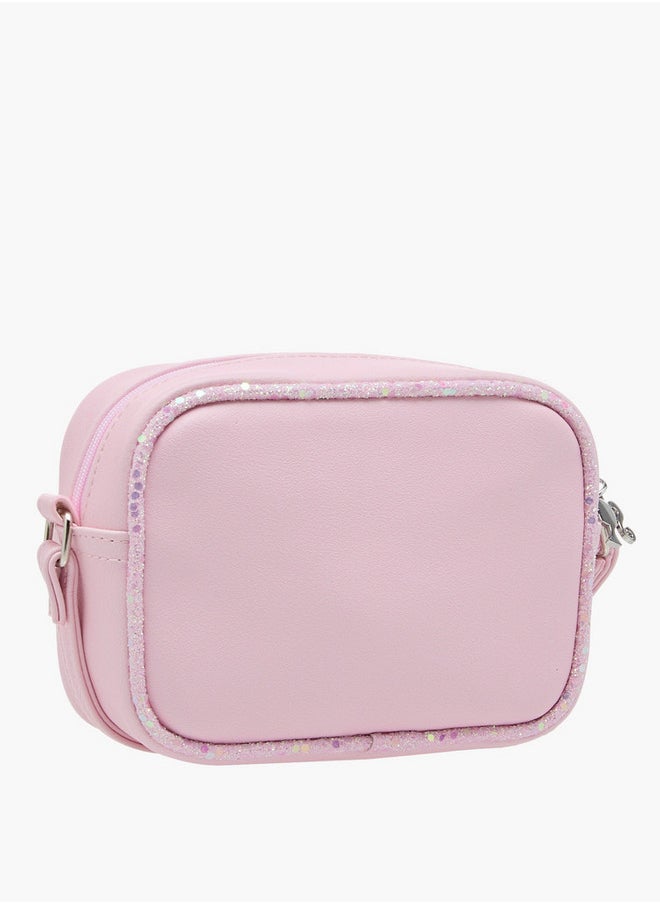 Barbie Girls Print Crossbody Bag with Zip Closure and Adjustable Strap  - Image 3