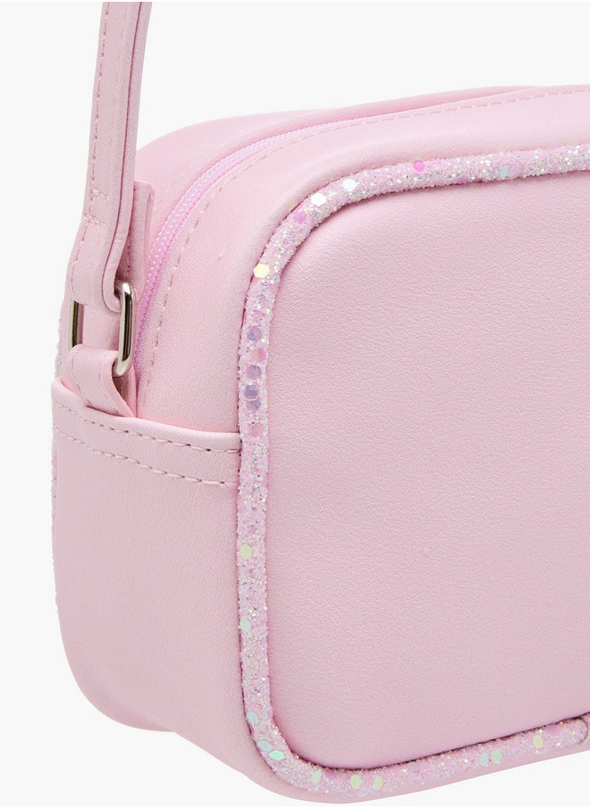 Barbie Girls Print Crossbody Bag with Zip Closure and Adjustable Strap  - Image 5