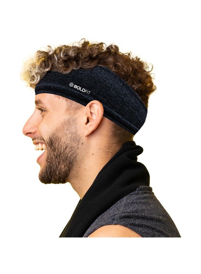 بولد فيت عصابة رأس Boldfit للرجال، عصابة رأس رياضية للرجال والنساء، عصابة شعر للصالة الرياضية، للتمرين والجري - عصابة رأس قابلة للتنفس، مضادة للانزلاق وسريعة الجفاف للشعر الطويل (مجموعة من قطعتين (أسود، أسود مختلط)) - Image 2
