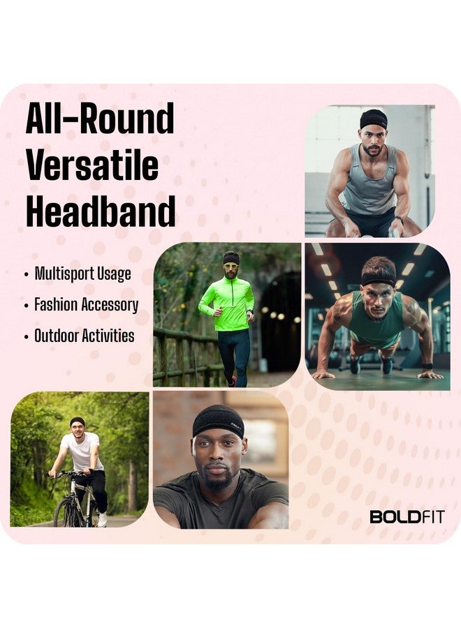 بولد فيت عصابة رأس Boldfit للرجال، عصابة رأس رياضية للرجال والنساء، عصابة شعر للصالة الرياضية، للتمرين والجري - عصابة رأس قابلة للتنفس، مضادة للانزلاق وسريعة الجفاف للشعر الطويل (مجموعة من قطعتين (أسود، أسود مختلط)) - Image 4