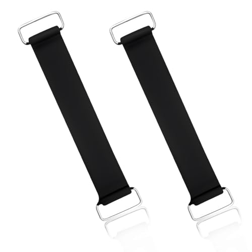 Gasedin 2Piece Motorcycle Battery Strap Stretchable Rubber Band Battery Holder Belt with Metal Buckle - Image 1