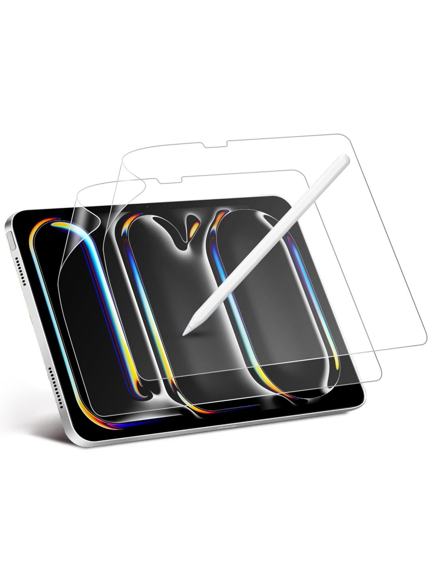 2Pcs Paper-Feel Screen Protector for iPad Pro M4/M5 11 Inch 2025/2024 and iPad Air M4/M3/M2 11 inch 2026/2025/2024 , Anti-Glare Matte PET Film for Drawing & Note-Taking, Paper-like Texture, Anti-Finge