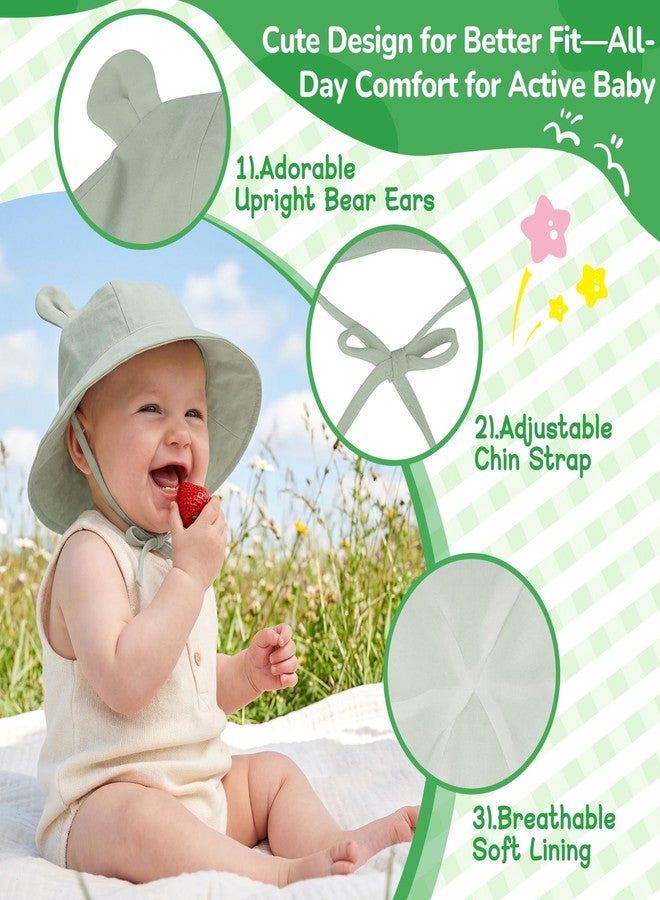 زاندو قبعة شمسية للأطفال من زاندو، واسعة الحواف، للبنات والأولاد، مقاس 2-4 سنوات - قبعة دلو واقية من الشمس للأطفال من مقاس 2-4 سنوات، مزودة بأذني دب، مناسبة للسباحة والشاطئ، للأطفال من البنات والأولاد، حزام قابل للتعديل، مناسبة للاستخدام اليومي والحفلات، لون أصفر، مقاس كبير - Image 4