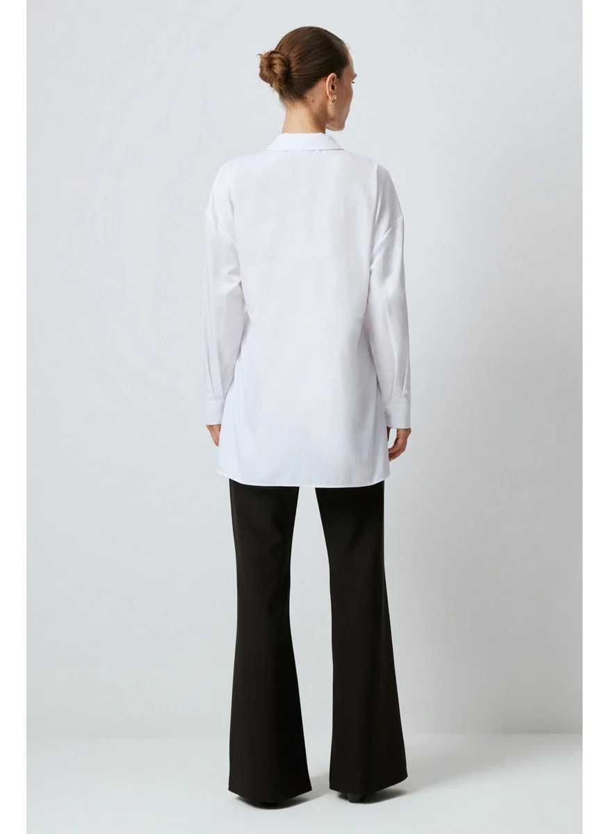 توتشي Asymmetrical Cut Shirt with Waist Tie