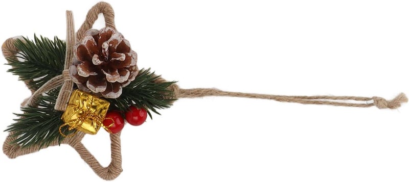Handmade Christmas Hanging Decorative Wreath, Pine Cone Wall Decoration with Twine for Holiday Room Decor, Realistic DIY Garland for Birthday Wedding Photo Backdrop (6124) - Image 2