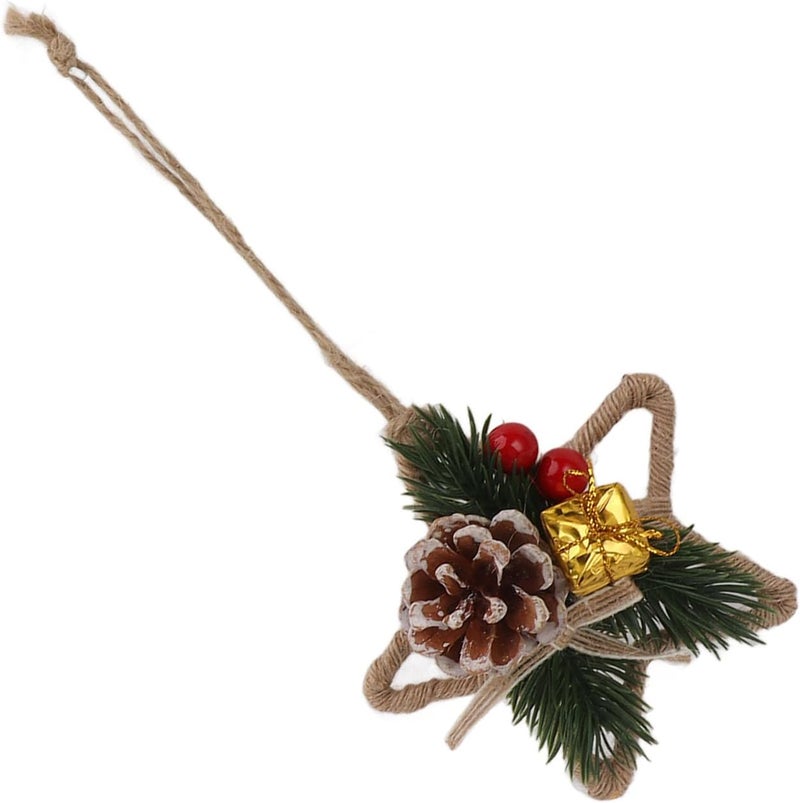 Handmade Christmas Hanging Decorative Wreath, Pine Cone Wall Decoration with Twine for Holiday Room Decor, Realistic DIY Garland for Birthday Wedding Photo Backdrop (6124) - Image 1
