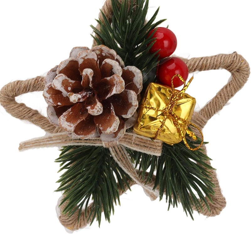 Handmade Christmas Hanging Decorative Wreath, Pine Cone Wall Decoration with Twine for Holiday Room Decor, Realistic DIY Garland for Birthday Wedding Photo Backdrop (6124) - Image 4