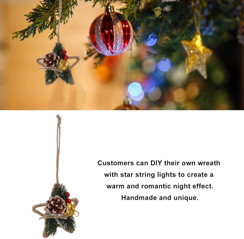 Handmade Christmas Hanging Decorative Wreath, Pine Cone Wall Decoration with Twine for Holiday Room Decor, Realistic DIY Garland for Birthday Wedding Photo Backdrop (6124) - Image 5