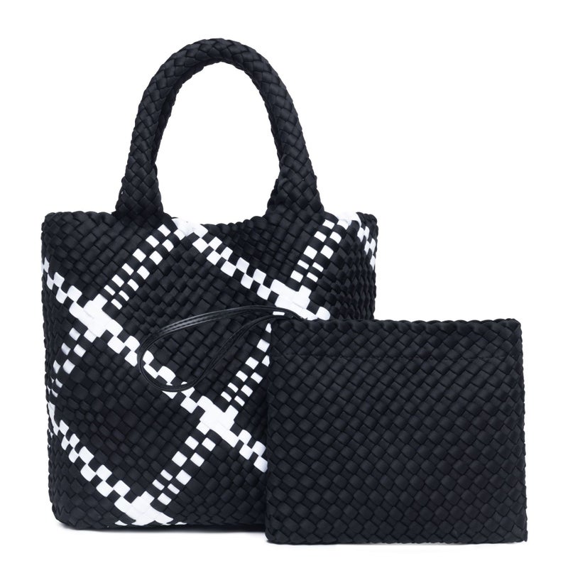 Selling Hand-Woven Handbags, Fashionable And Casual Contrasting Colors, High-End Large-Capacity Handbags, Ready-Made - Image 3