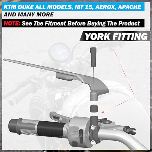 MIKANIX Motorcycle Rear View Handle Bar Side York Nut Fitting Mirror | Stealth Mirror Compatible with Apache 160 | 200 - Image 4