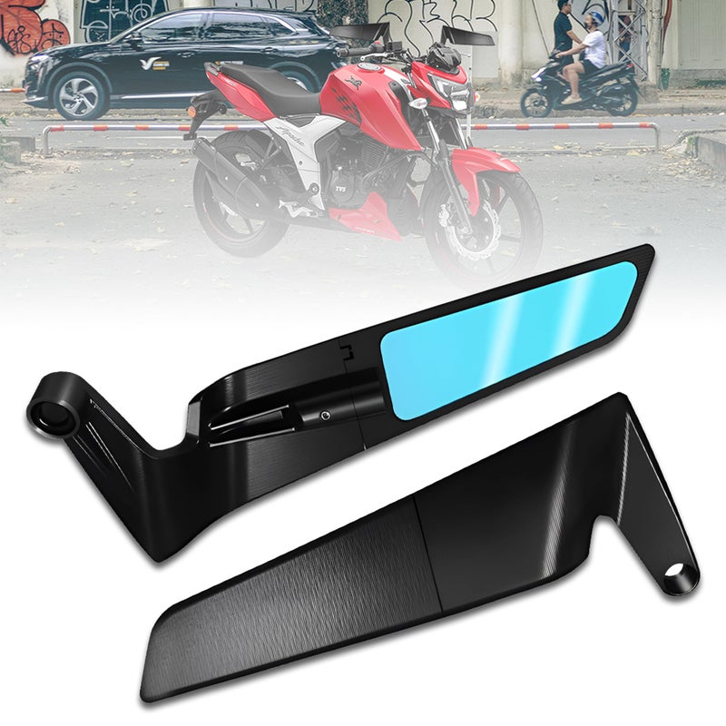 MIKANIX Motorcycle Rear View Handle Bar Side York Nut Fitting Mirror | Stealth Mirror Compatible with Apache 160 | 200 - Image 5
