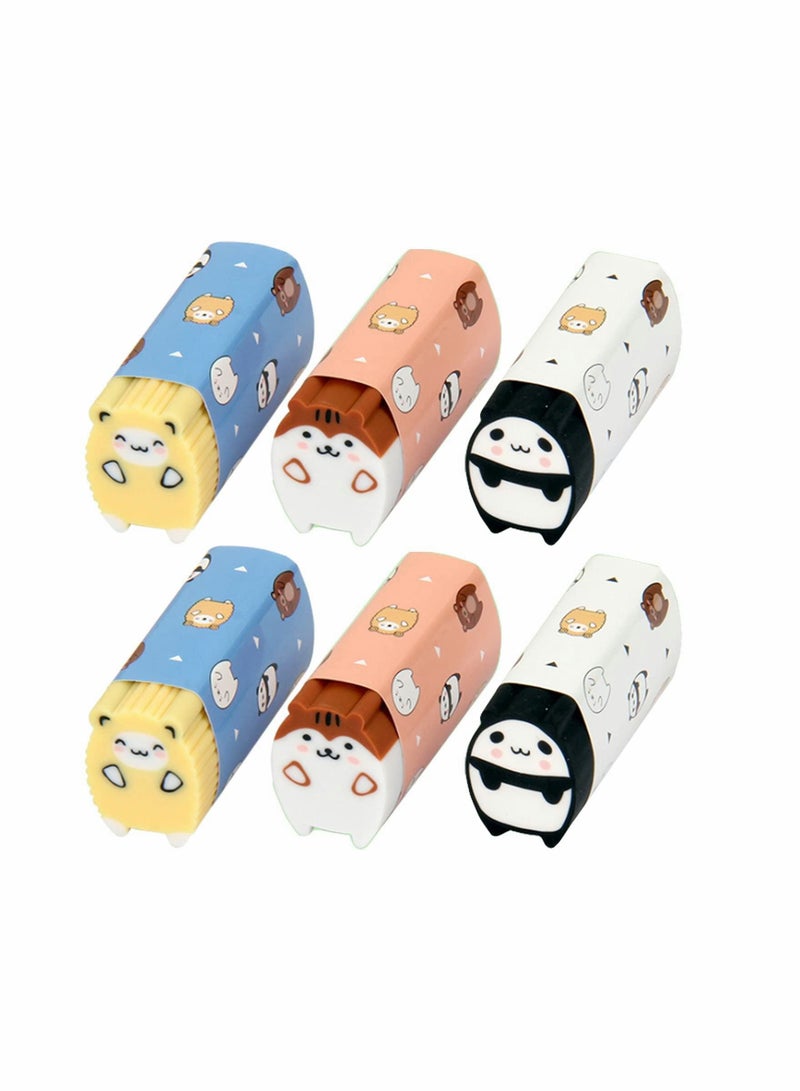 KASTWAVE Animal Pencil Erasers Cylindrical Shaped Cute Erasers - Image 1