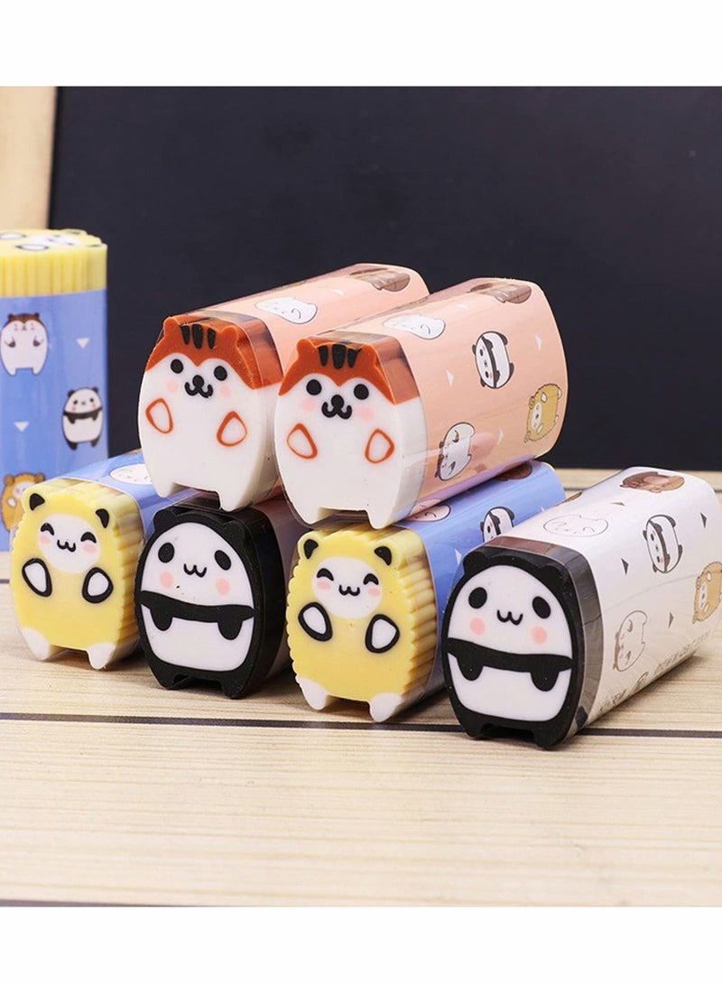 KASTWAVE Animal Pencil Erasers Cylindrical Shaped Cute Erasers - Image 2