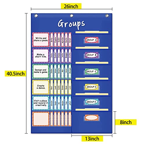 Eamay Small Group Management Pocket Chart with 84 Cards to Keep Small Groups Organized and On Task (BLUE) - Image 4