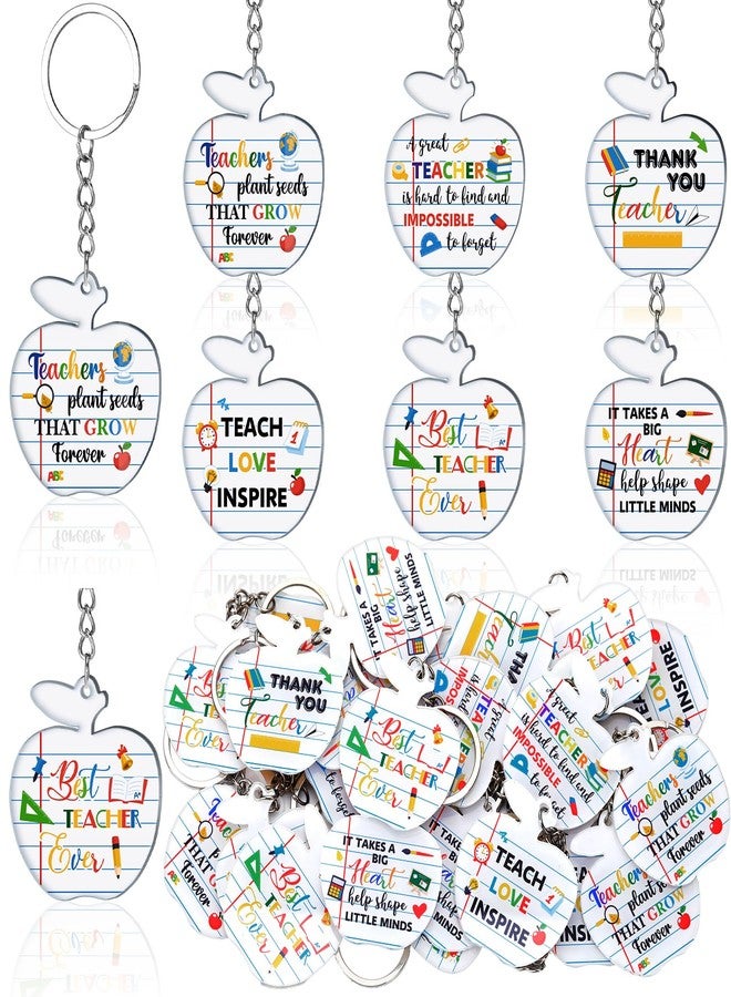 سوريو مجموعة هدايا عيد الميلاد من Sureio، 24 قطعة، هدايا تقدير للمعلمين، سلاسل مفاتيح من الطلاب لتوزيعها في حفلات عيد الميلاد (تفاحة) - Image 1