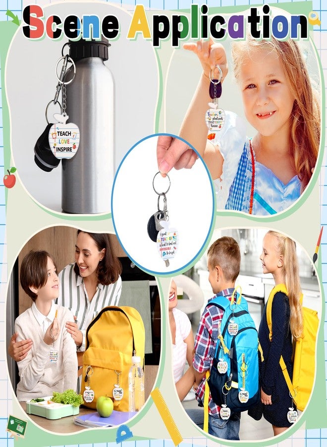 سوريو مجموعة هدايا عيد الميلاد من Sureio، 24 قطعة، هدايا تقدير للمعلمين، سلاسل مفاتيح من الطلاب لتوزيعها في حفلات عيد الميلاد (تفاحة) - Image 5