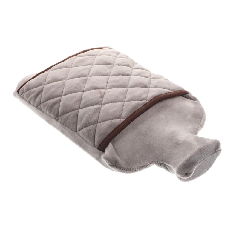 Thickened PVC Hot Water Bag Reusable Hand Warmer with Cover Gray Color - Image 2