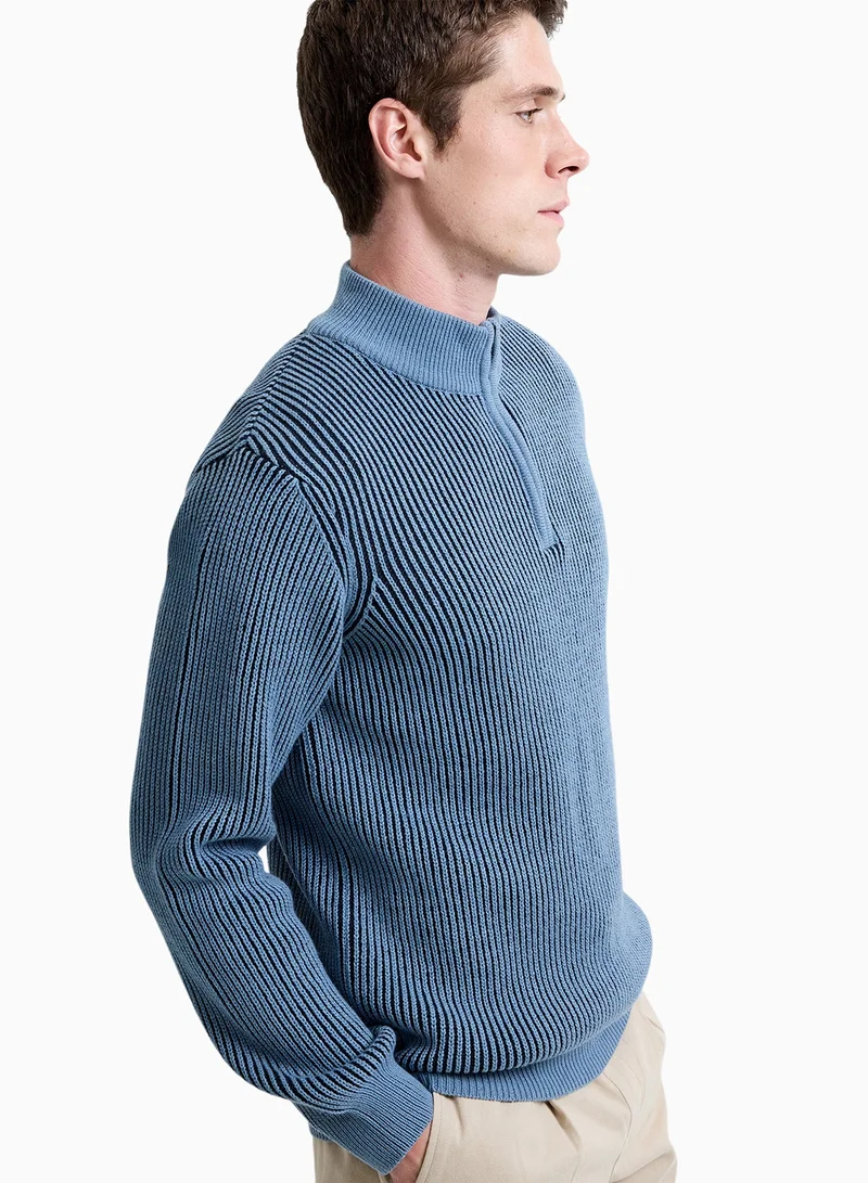 French Connection Two Tone Half Zip