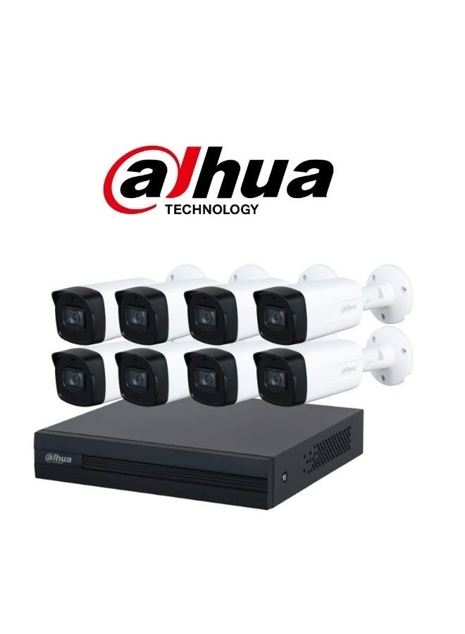داهوا طقم كاميرا كبيرة خارجية تناظرية من داهوا مكونة من 8 قطع بدقة 1080 بكسل - Image 2