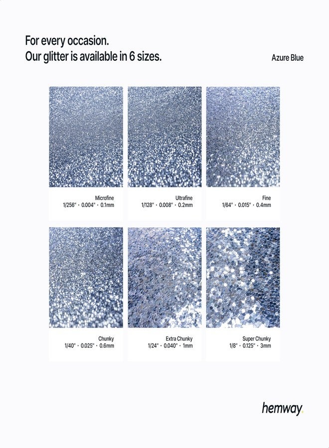 Hemway Premium Craft Glitter Shaker - Azure Blue | 130g Chunky Metallic Flake Sequins for Resin & Epoxy Crafts | Craft Supplies for Tumblers, Festival, Art - Image 3