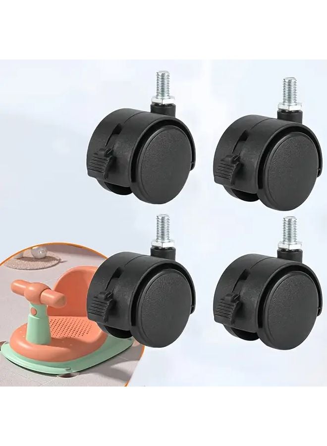 4Pcs Heavy Duty Rolling Wheels With Smooth Bearings And Brakes For Home Office - Image 5