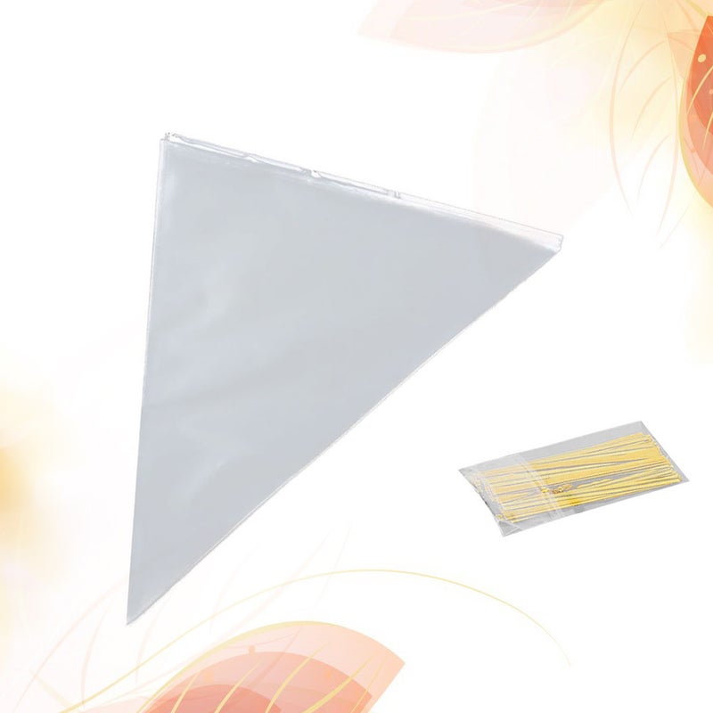 400 Pcs Cellophane OPP Triangle Cellophane Treat with Cable Ties (13 x 25cm) - Image 4