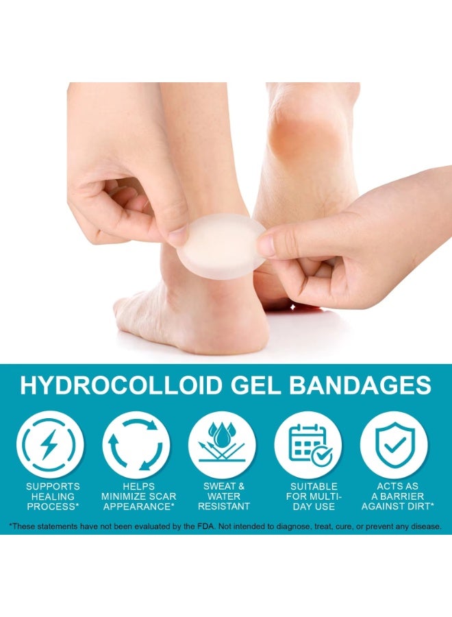 ATOANY 30Pcs Gel Blister Bandages, Hydrocolloid Gel Blister Bandages Pads, Waterproof Adhesive Blisters Bandages, Blister Cushions, Reduce Rubbing & Friction, Gel Blister Cushions for Prevention & Recovery - Image 5