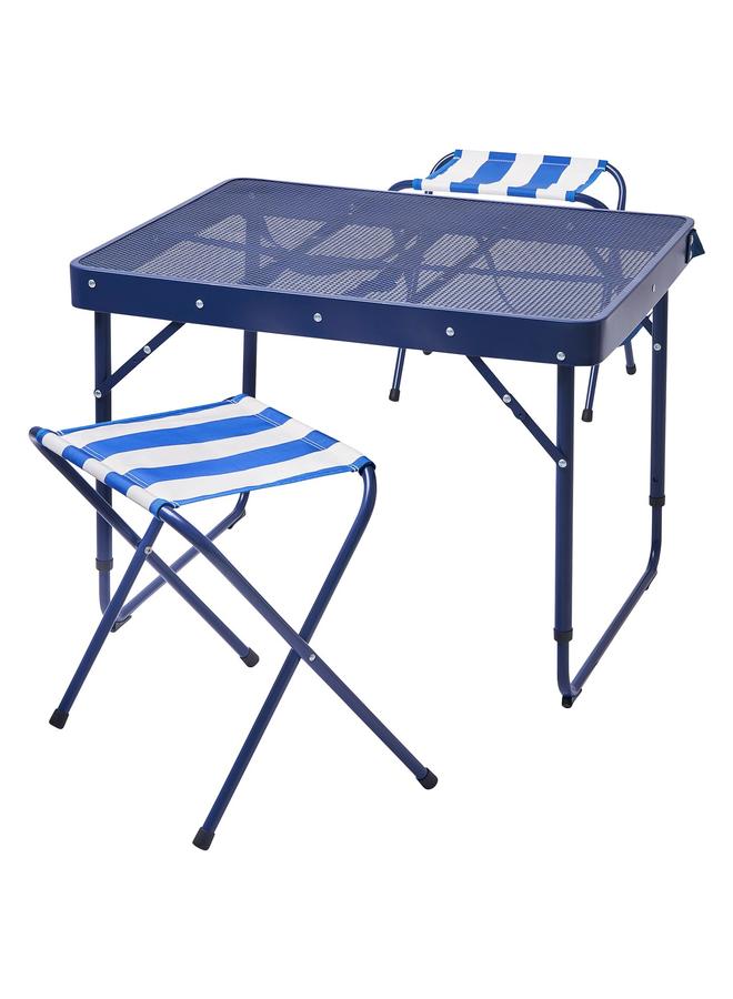 erorex Folding Table Set, Blue - Image 1