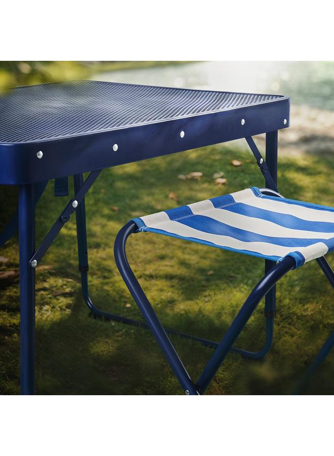 erorex Folding Table Set, Blue - Image 3
