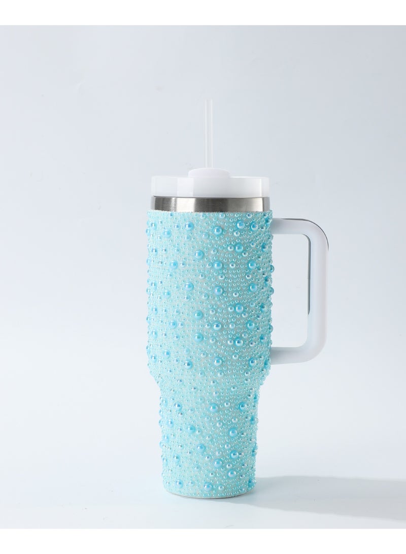 آذاد 40 أونصة من حجر الراين تمبلر الفولاذ المقاوم للصدأ كأس النساء الماس اللامع سيارة السفر ثيرموس القهوة زجاجة الماء