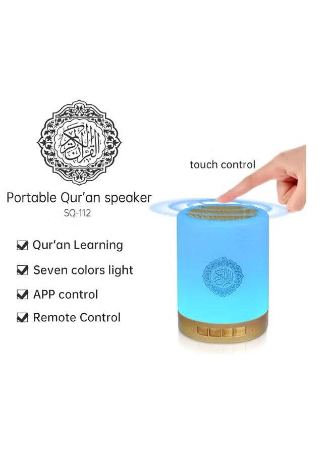 ELTRAZONE SQ112 Quran Speaker Touch Lamp – Portable Bluetooth Speaker with 14 Translations, 18 Reciters, APP Control, LED Touch Lamp, High-Quality Sound, Ideal for Home, Office & Travel, White - Image 3
