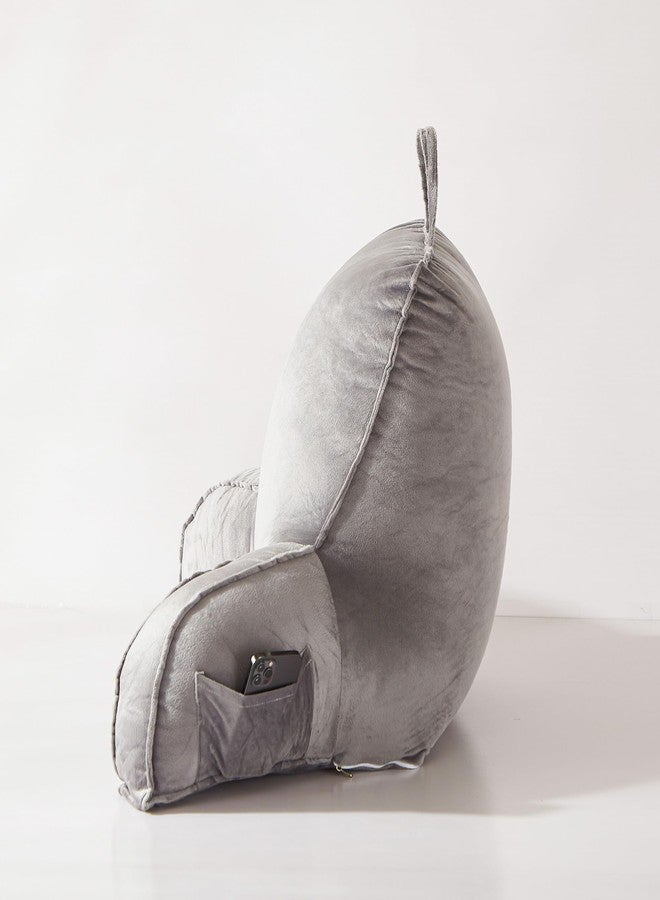 StarAneer Reading Pillow for Sitting in Bed Adult,Back Pillow for Bed Sitting Up,Husband Pillow,Backrest Back Support Chair Pillow, College Dorm Essentials for Girls and Boys, Velvet Grey L - Image 5