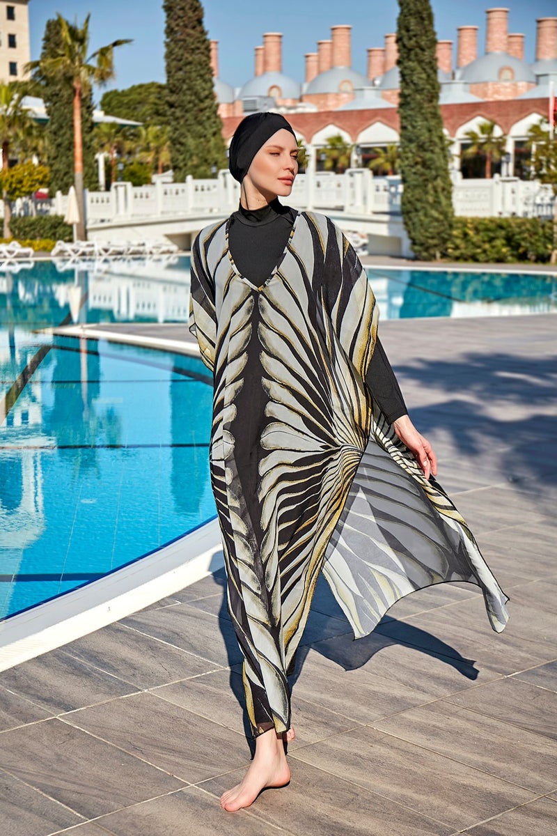 Remsa Mayo Remsa Swimsuit Remsa Hijab Swimsuit Design on Single Kaftan Pareo RDP004 Wings  - Image 2