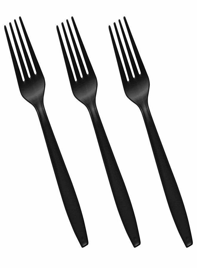 Kaya Black Disposable Plastic Forks - 7" (Pack of 100) | BPA-Free, Durable & Sleek Design | Perfect for Parties, Events, Catering & Everyday Use - Image 2