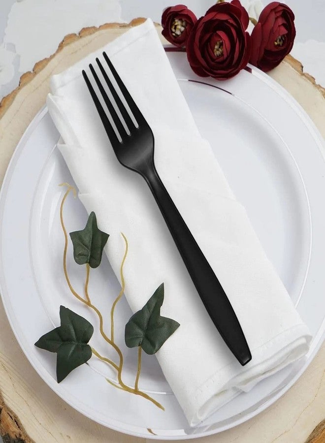 Kaya Black Disposable Plastic Forks - 7" (Pack of 100) | BPA-Free, Durable & Sleek Design | Perfect for Parties, Events, Catering & Everyday Use - Image 3