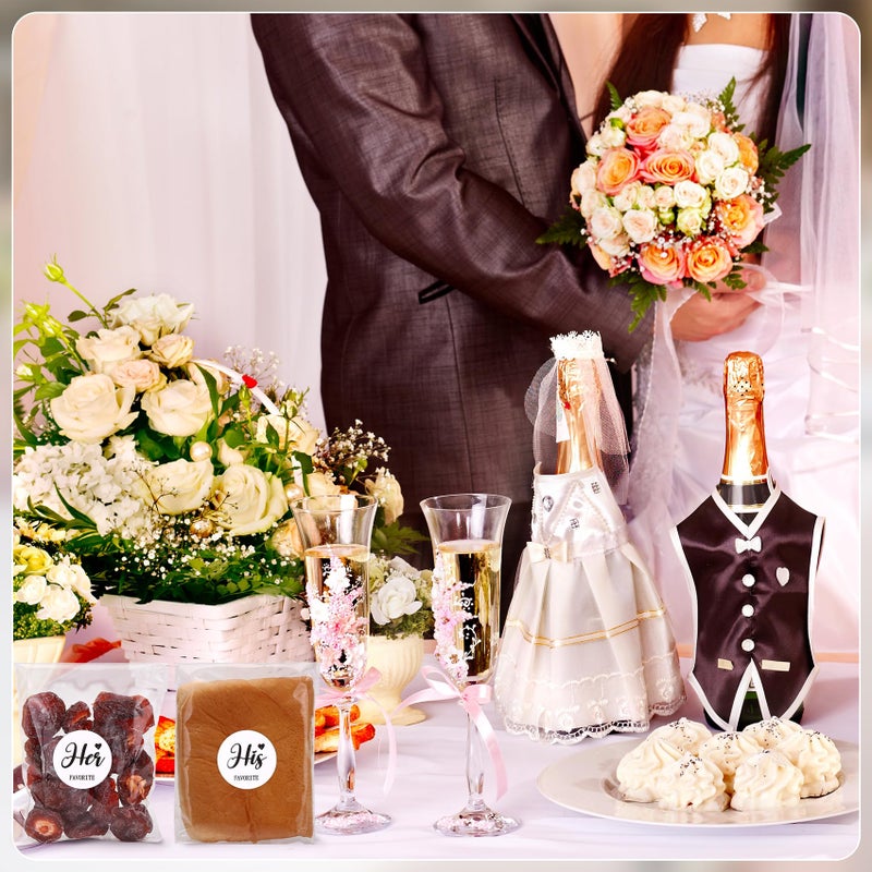 AIOMOB 100 Set His Her Favorite Stickers Candy Bags Wedding Favor Stickers 4x6 Inches Self Sealing Cellophane Bags for Wedding Favor Labels Guest Welcome Bag Stuffers Bulk - Image 5