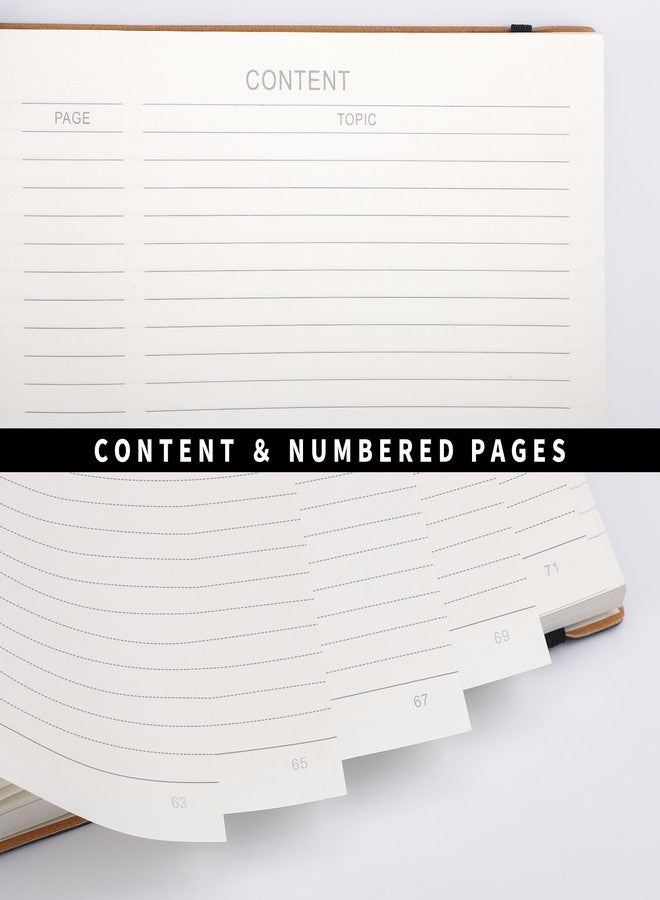 RETTACY Lined Journal Notebook, 2-Pack, 204 Numbered Pages per Pack, B5 Medium 7.6" × 10", Leather Softcover, 100 GSM Thick Paper, for Writing, Work, School (Black & Navy Blue) - Image 3
