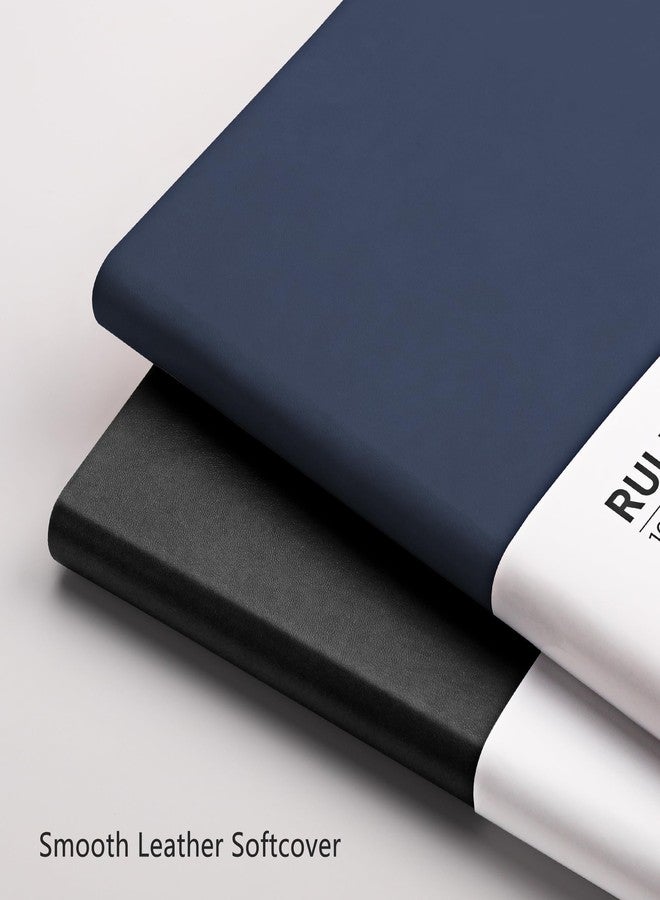 RETTACY Lined Journal Notebook, 2-Pack, 204 Numbered Pages per Pack, B5 Medium 7.6" × 10", Leather Softcover, 100 GSM Thick Paper, for Writing, Work, School (Black & Navy Blue) - Image 5