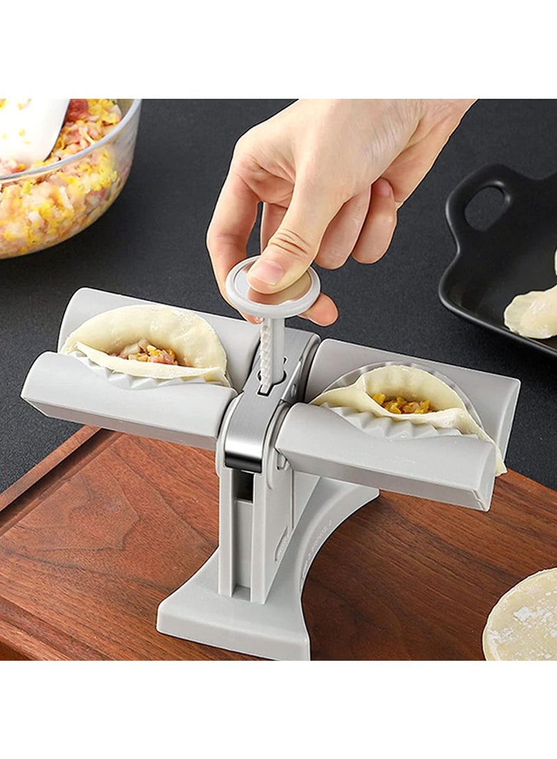 DubaiGallery صانع الزلابية الأوتوماتيكي ذو الرأسين من الفولاذ المقاوم للصدأ - آلة منزلية لصنع الزلابية - قالب يدوي لصنع الزلابية - أداة سهلة لصنع الزلابية - ملحقات مطبخ للمبتدئين - Image 2