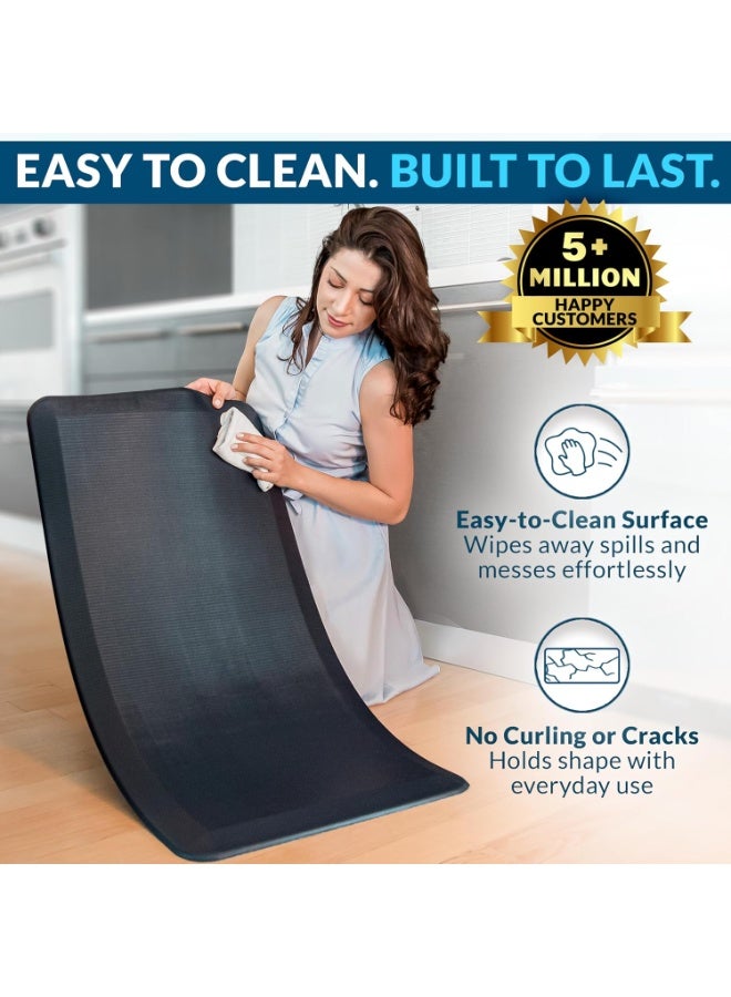 ComfiLife Anti Fatigue Floor Mat â€“ 3/4 Inch Thick Kitchen Mats for Floor, Standing Desk Mat, Kitchen Rug â€“ Comfort at Home, Office â€“ Durable â€“ Stain Resistant â€“ Non-Slip Bottom (20" x 32", Black) - Image 2