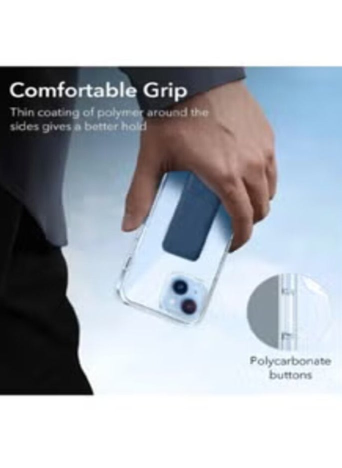 iPhone 14 Protective Case with Built-in Magnetic Grip Clear/Blue