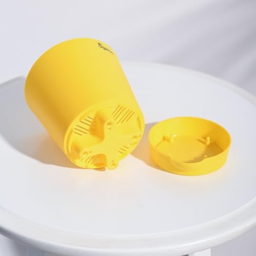 UGAOO 4 Inch Krish Self Watering Planter - Set of 5 (Yellow) | Flower Pots for Indoor Plants | Plastic Planter Pots | Decorative Pots for Living Room, Kitchen, Office | Planters for Home Decor - Image 4