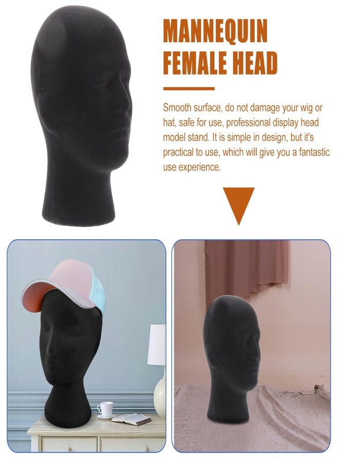 KALLORY Male Foam Mannequin Head 2 Pack 10.82In Wig Display Stand Hat Holder for Styling Practice Wig Drying and Hair Accessories Display - Image 4